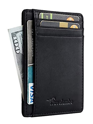 Travelambo RFID-Blocking Minimalist Leather Front Pocket Wallet
