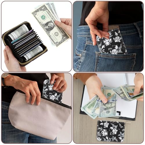 Women's RFID Protected Flower Wallet with Zipper