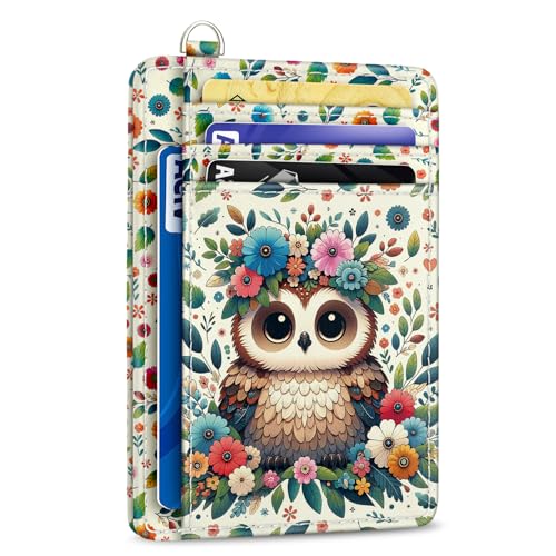 Yonlevres Owl RFID Wallet for Women, Travel Card Holder PU Leather Organizer